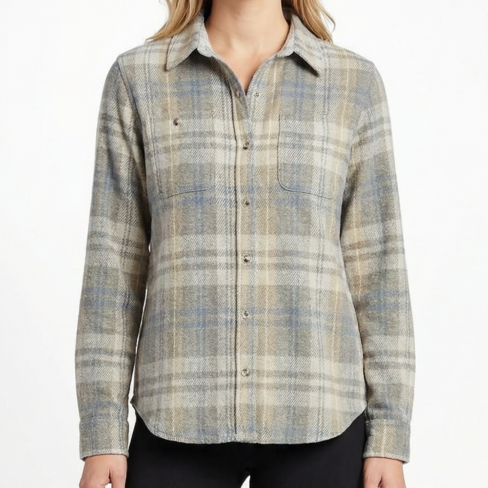 Workshop Republic Clothing Plaid Shirt - Blue and Tan